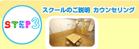 プリンス英米学院 入会のご案内 ステップ3　スクールのご説明 カウンセリング